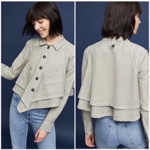 Hei Hei Anthropologie Renley Handkerchief Jacket Green Cropped Layered XS